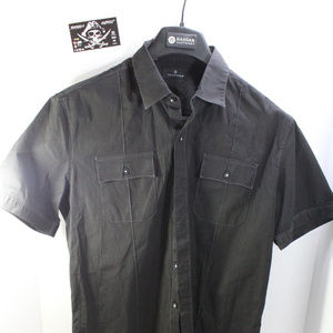 7 diamonds Mens Button Down Shirt Short Sleeve